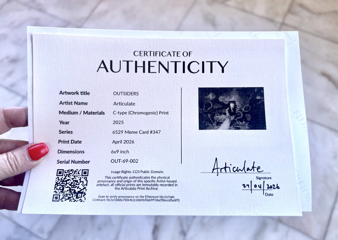 An Articulate Archive print, Lisbon, 2026