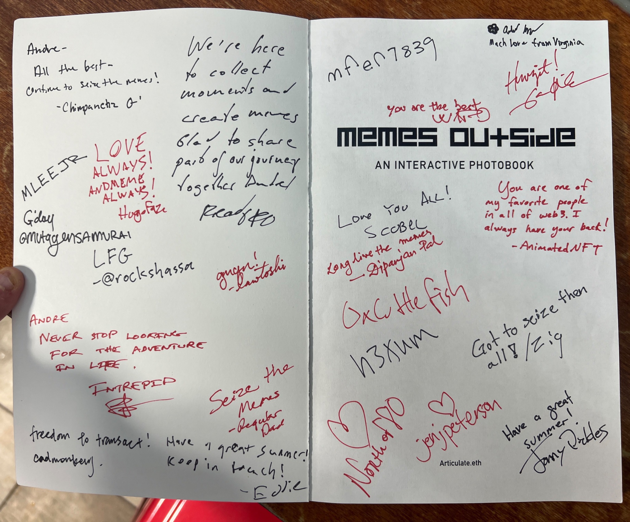 A signed copy of the book